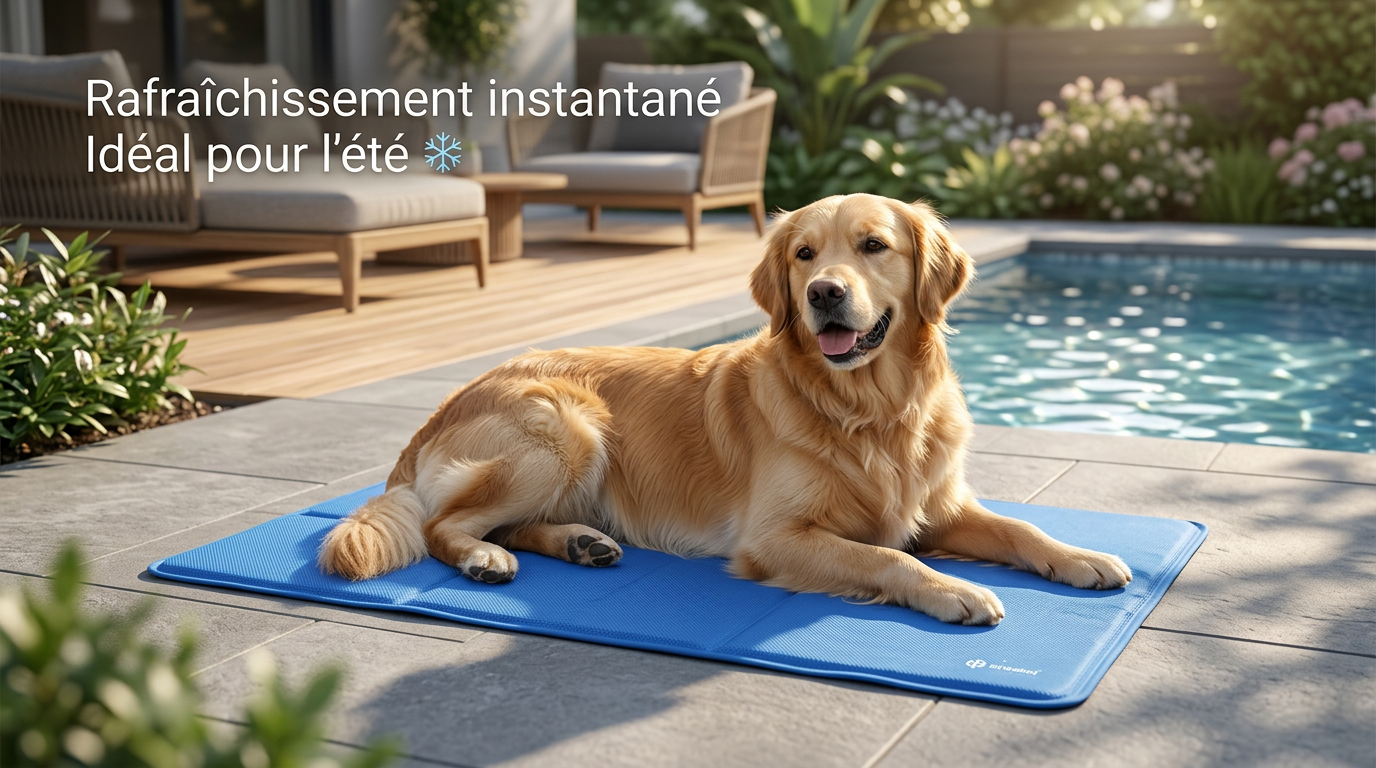 Tapis Rafraîchissant pour Chien et Chat — Tapis Fraîcheur Anti-Chaleur, Lavable & Antidérapant